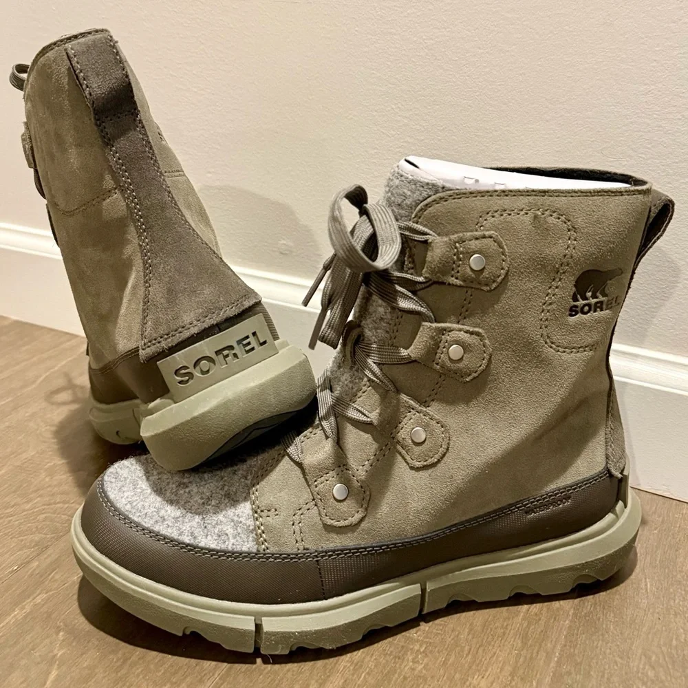 Sorel Explorer Next Joan Boots Wmns Sz 9 Green and Gray - Picture 3 of 8